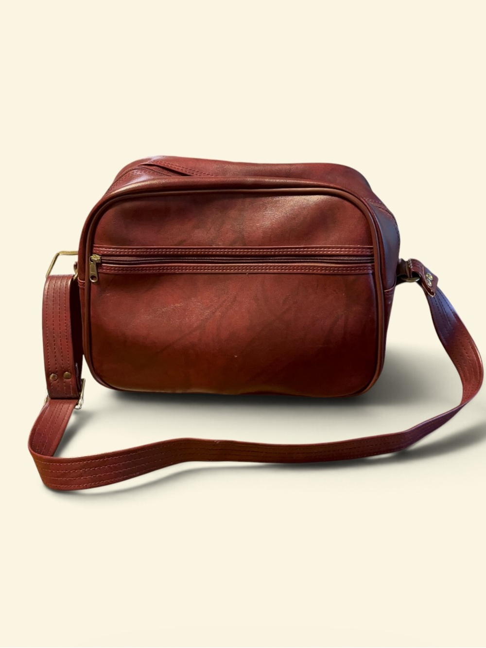 Vintage American Tourister Burgundy Red Carry-On Shoulder Bag With Key Luggage